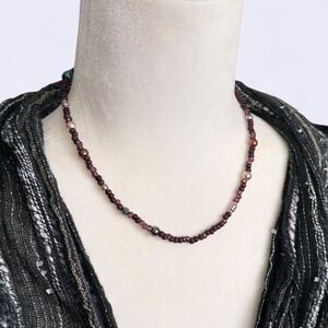 Dark Purple Beaded Necklace